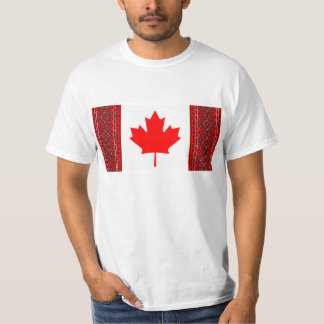 Vlag van Canada met rode/zwarte-Oekraïense kruisti T-shirt