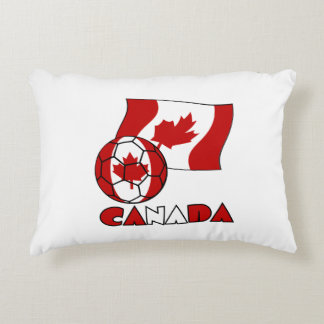 Vlag van Canada met Voetbal Decoratief Kussen