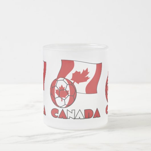 Vlag van Canada met Voetbal Matglas Koffiemok (Center)