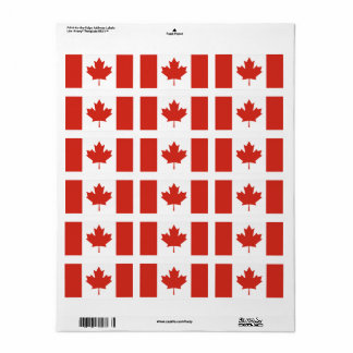 Vlag van Canada op maat gesneden Etiket