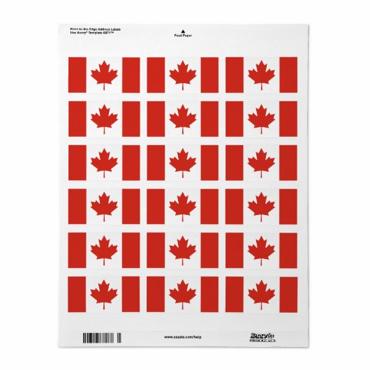 Vlag van Canada op maat gesneden Etiket (Full Sheet)