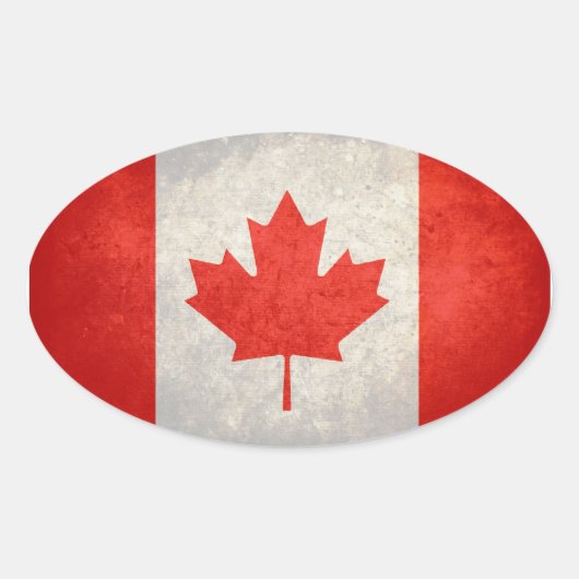 Vlag van Canada Ovale Sticker (Voorkant)
