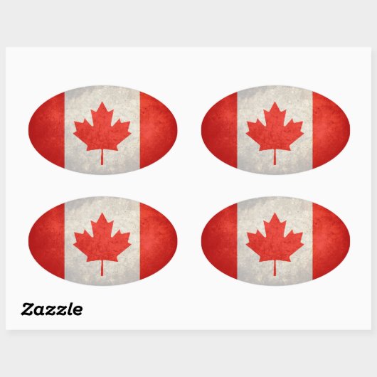 Vlag van Canada Ovale Sticker (Vel)