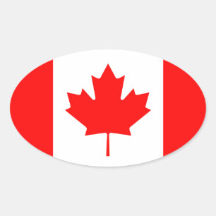 Vlag van Canada Ovale Sticker