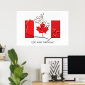 Vlag van CANADA Patriottic Home Gepersonaliseerd T Poster (Thuiskantoor)