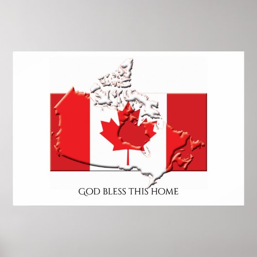 Vlag van CANADA Patriottic Home Gepersonaliseerd T Poster (Voorkant)