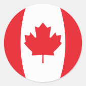 Vlag van Canada Ronde Sticker (Voorkant)