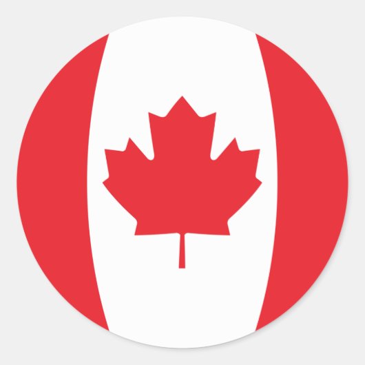 Vlag van Canada Ronde Sticker (Voorkant)