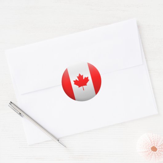 Vlag van Canada Ronde Sticker (Envelop)