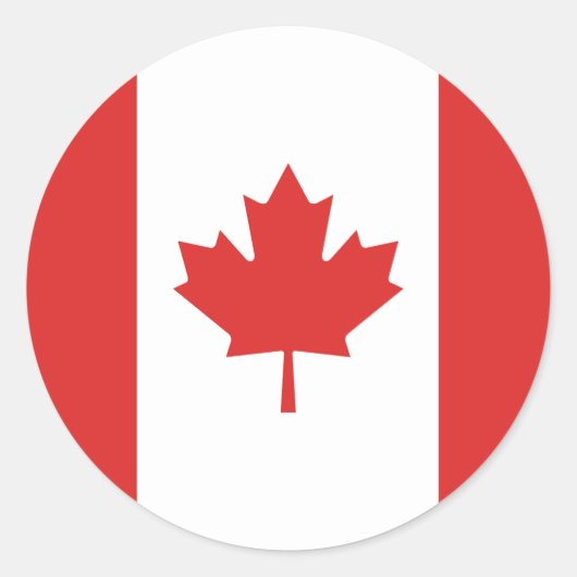 Vlag van Canada Ronde Sticker (Voorkant)
