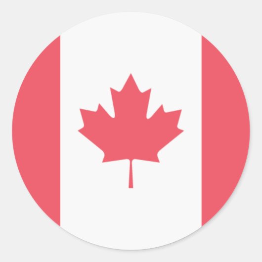 Vlag van Canada Ronde Sticker (Voorkant)