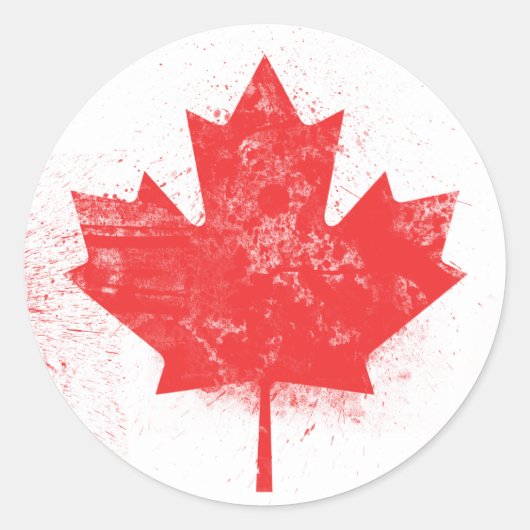 Vlag van Canada Ronde Sticker (Voorkant)