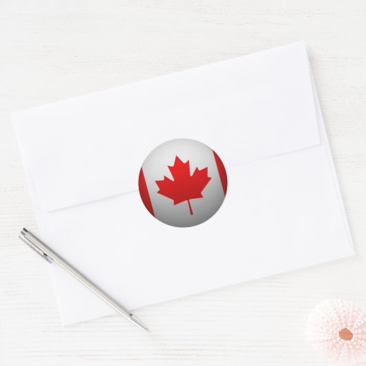 Vlag van Canada Ronde Sticker (Envelop)