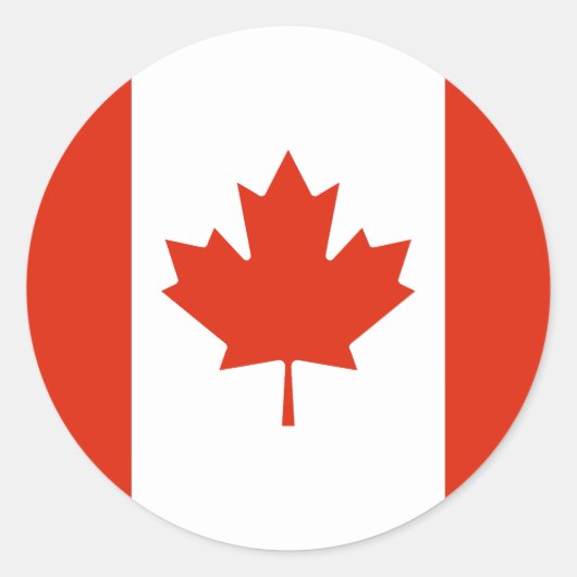 Vlag van Canada Ronde Sticker (Voorkant)