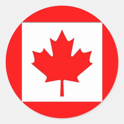 Vlag van Canada Ronde Sticker (Voorkant)