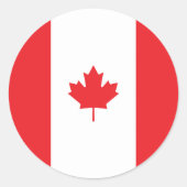 Vlag van Canada Ronde Sticker (Voorkant)