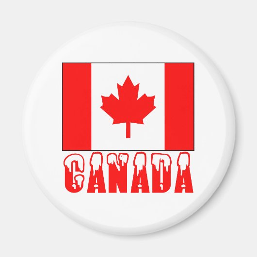 Vlag van Canada Sneeuwkap Letter Magneet (Voorkant)