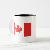 Vlag van Canada Tweekleurige Koffiemok (Voorkant links)