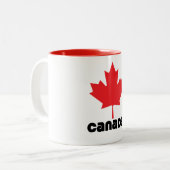 Vlag van Canada Tweekleurige Koffiemok (Voorkant links)