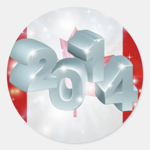 vlag van Canada van 2014 Ronde Sticker