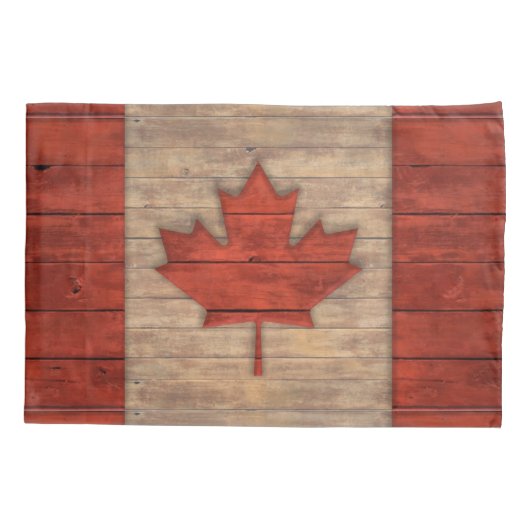  vlag van Canada — Verhard hout Kussensloop (Achterkant)