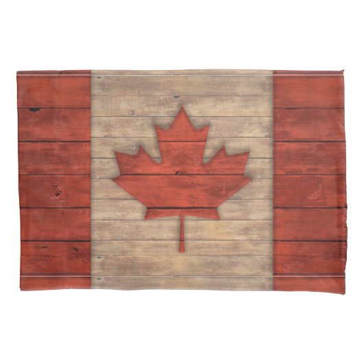  vlag van Canada — Verhard hout Kussensloop (Voorkant)