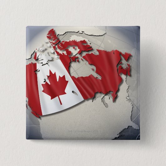 Vlag van Canada Vierkante Button 5,1 Cm (Voorkant)