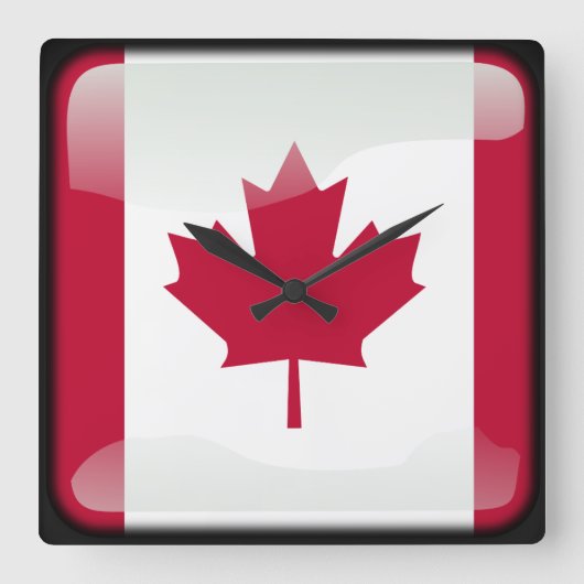 Vlag van Canada Vierkante Klok (Voorkant)
