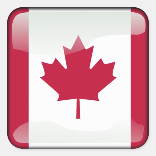 Vlag van Canada Vierkante Sticker (Voorkant)