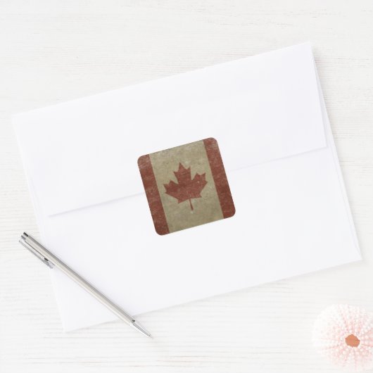  vlag van Canada Vierkante Sticker (Envelop)