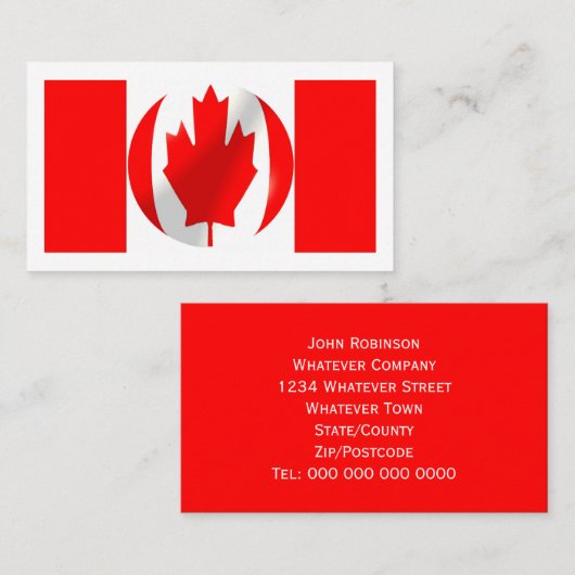 Vlag van Canada Visitekaartje (Voorkant / Achterkant)