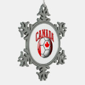 Vlag van Canada Voetbal Tin Sneeuwvlok Ornament (Links)