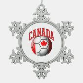 Vlag van Canada Voetbal Tin Sneeuwvlok Ornament (Voorkant)