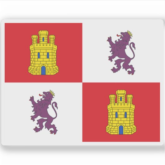 Vlag van Castilië en León Sticker (Voorkant)