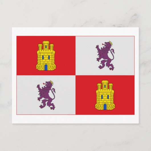 vlag van Castilla y León Briefkaart (Voorkant)