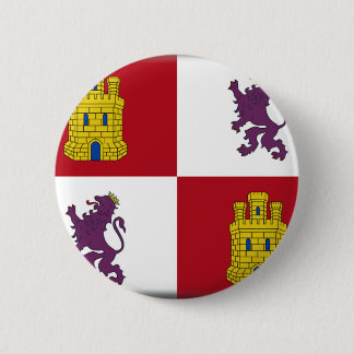 Vlag van Castilla y Leon (Spanje) Ronde Button 5,7 Cm