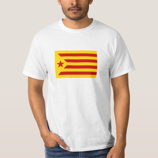 Vlag van Catalonië Red Starred T-shirt (Voorkant)