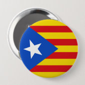 Vlag van Catalonië Ronde Button 4,0 Cm (Voorkant /achterkant)