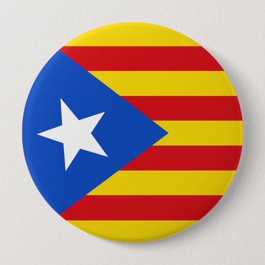 Vlag van Catalonië Ronde Button 4,0 Cm (Voorkant)