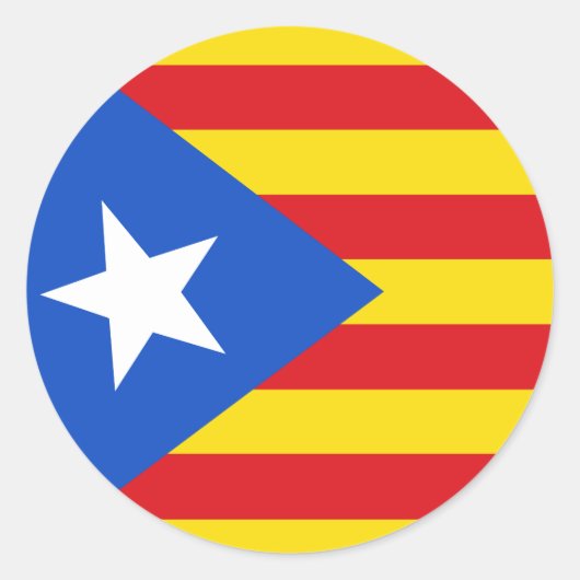 Vlag van Catalonië Ronde Sticker (Voorkant)