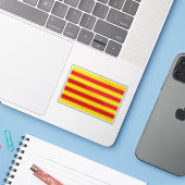 Vlag van Catalonië Sticker (Laptop met iPhone)