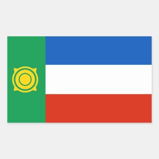 Vlag van Chakassië Rechthoekige Sticker (Voorkant)