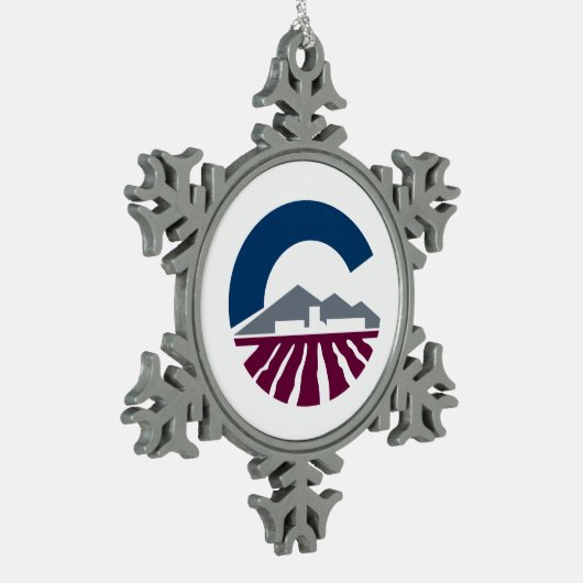 Vlag van Chandler, Arizona Tin Sneeuwvlok Ornament (Links)