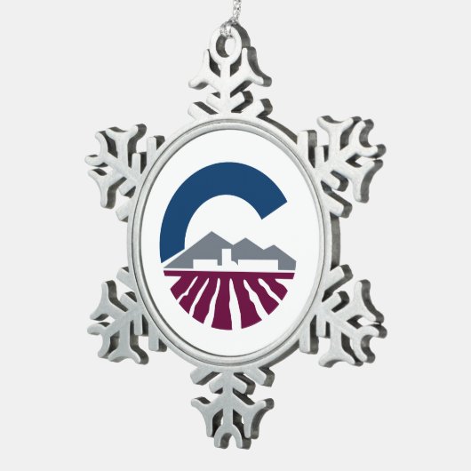 Vlag van Chandler, Arizona Tin Sneeuwvlok Ornament (Rechts)