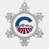 Vlag van Chandler, Arizona Tin Sneeuwvlok Ornament (Voorkant)