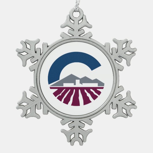 Vlag van Chandler, Arizona Tin Sneeuwvlok Ornament (Voorkant)