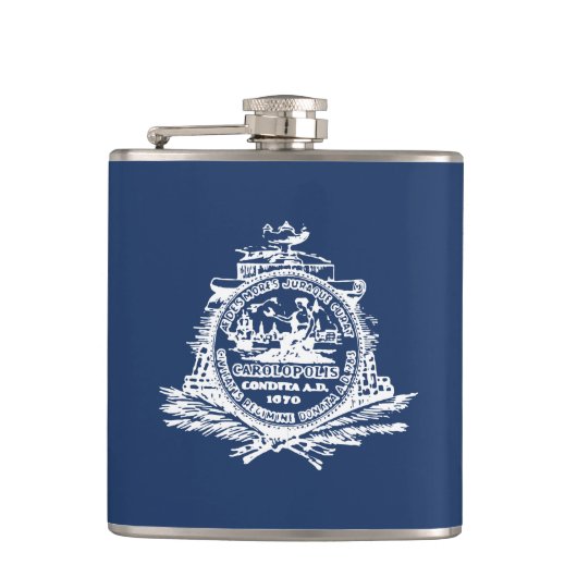 Vlag van Charleston, South Carolina Hip Flask Heupfles (Voorkant)