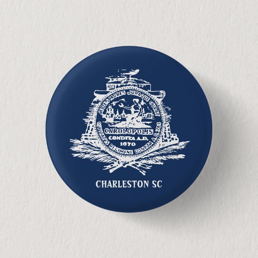 Vlag van Charleston, South Carolina Ronde Button 3,2 Cm (Voorkant)