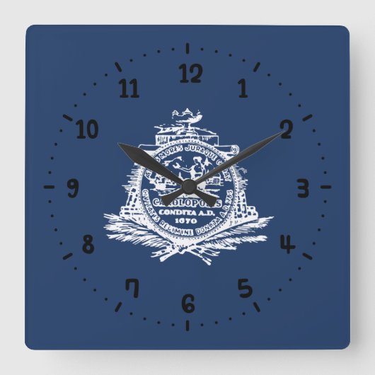 Vlag van Charleston, South Carolina Square Wall Cl Vierkante Klok (Voorkant)