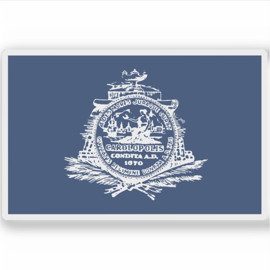 Vlag van Charleston, South Carolina Sticker (Voorkant)